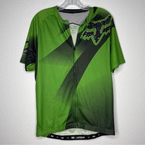 Fox Livewire Descent Cycling Zip Up Jersey -‎ Green and Black - Size M